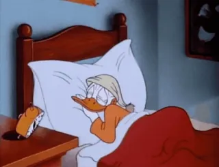 ⏰ Donald Duck donald duck, schlafend, cartoon, wecker telegram sticker