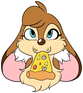 🍕 Dessin animé, Animal, Pizza, Nourriture, Mignon, Manger telegram sticker