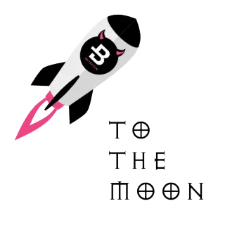 🚀 TO THE MOON rocket, moon, bytecoin, cryptocurrency, success, meme telegram sticker