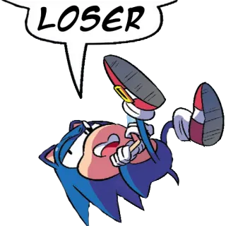 😏 Sonic LOSER sonic, video game, cartoon, loser, insult telegram sticker