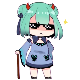 😎 anime, chibi, sticker, devil, character, cute telegram sticker