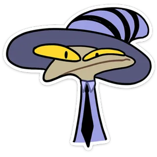 😕 cartoon, character, hat, illustration, funny, silly telegram sticker