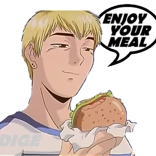 🍝 ENJOY YOUR MEAL anime, man, food, burger, meal telegram sticker