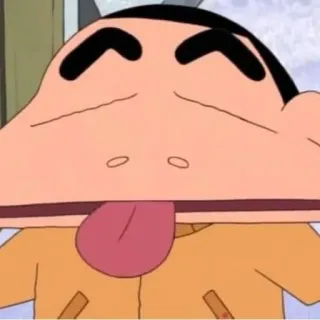 🌱 Shin-chan anime, cartone animato, faccia buffa, Shin-chan, lingua, goffo whatsapp sticker
