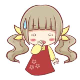🤭 Аниме, Девушка, Чиби, Милый, Пот, Нервный, Каваий telegram sticker