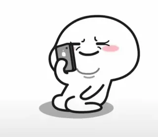 😣 cartoon, character, minimalist, phone, happy telegram sticker