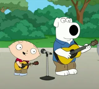 🧸 Stewie Griffin Family Guy cartoon, tv show, animation, funny, humor, comedy, guitar, music telegram sticker