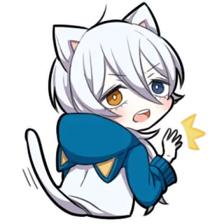 😧 anime, cat, kawaii, cute, chibi, manga, character telegram sticker