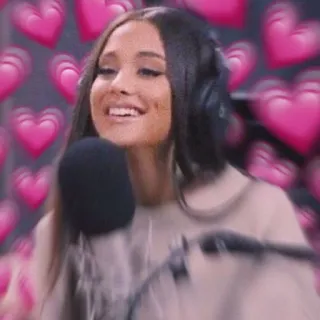 💗 Ariana Grande ariana grande, sängerin, kopfhörer, herzen, lächeln, süß, popstar whatsapp sticker