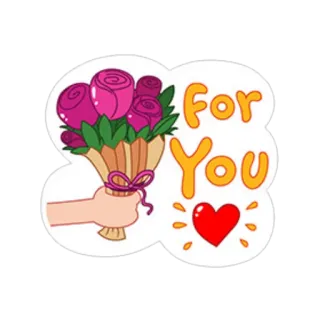 ❤ For You flowers, bouquet, gift, love, romantic, greeting, heart, roses telegram sticker