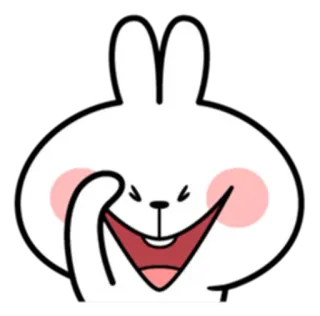 😀 lapin, mignon, kawaii, dessin animé, émoticône, autocollant telegram sticker