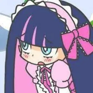 🥰 Stocking Anarchy Panty & Stocking with Garterbelt Anime, Desenho animado, Meia, Rosa, Fofo, Personagem telegram sticker
