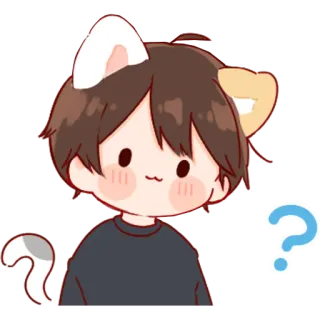 💞 gato, pregunta, lindo, anime, kawaii whatsapp sticker