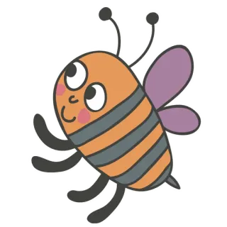 🐝 벌, 곤충, 귀여운, 만화, 동물, 나는, 꿀벌 telegram sticker