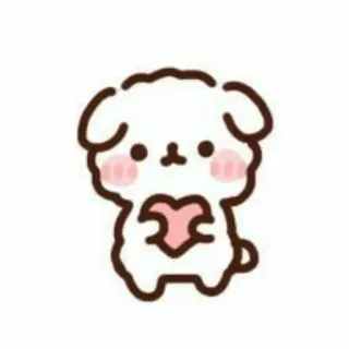 💘 filhote, cachorro, coração, fofo, kawaii, amor, desenho animado, adesivo telegram sticker