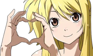 ❤️ Lucy Heartfilia Fairy Tail 动漫, 漫画, 妖精的尾巴, 露西·哈特菲利亚, 可爱, 心 telegram sticker