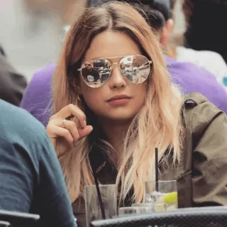 🍓 woman, sunglasses, blonde hair, portrait, casual telegram sticker