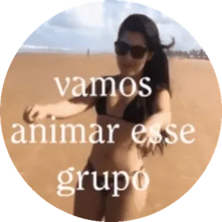 🌟 vamos animar esse grupo Strand, Tanzen, Gruppe, Spaß, Frau whatsapp sticker
