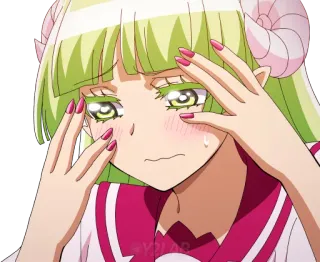 🫣 anime, demon, girl, sad, crying, horns, frustrated, anime girl telegram sticker