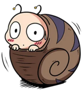😶 siput, imut, kartun, anime, manga, karakter, lucu whatsapp sticker
