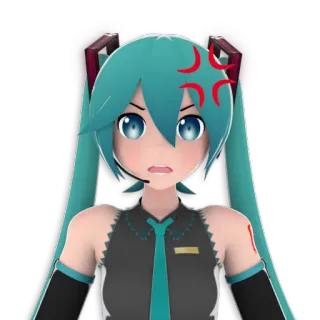 😠 Hatsune Miku Anime, Vocaloid, Miku, Wütend telegram sticker