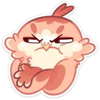 😒 angry, bird, cute, cartoon, emoji, expression telegram sticker