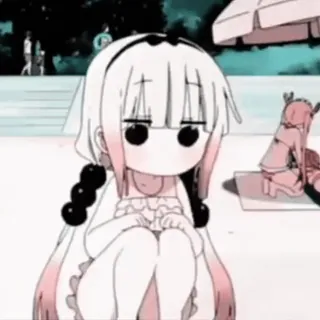 🍡 Kanna Kamui Miss Kobayashi's Dragon Maid Anime, Kawaii, Smok, Kanna, Miss Kobayashi's Dragon Maid, Kreskówka telegram sticker
