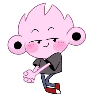 😏 cartoon, character, pink, blush, cute, animated telegram sticker