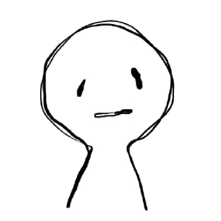 〰 minimaliste, abstrait, blanc, personnage, simple, tache, contour telegram sticker