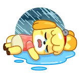 😢 Isabelle Animal Crossing animal crossing, isabelle, sedih, menangis, hujan, video game whatsapp sticker