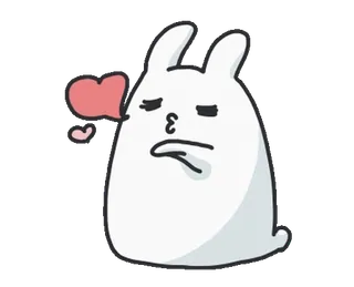 😘 lapin, amour, mignon, dessin animé, autocollant telegram sticker