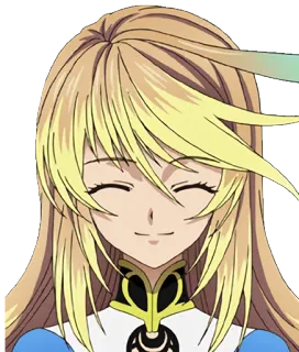 🙂 Anime, Manga, capelli biondi, sorridente, personaggio, femmina, cartone animato whatsapp sticker