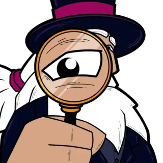 1️⃣ Lupe, Detektiv, Hut, Cartoon, Ermittlung, Auge, Spion telegram sticker