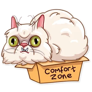 💆‍♂️ Comfort Zone gato, zona de confort, caja, animal, mascota, gracioso, pegatina telegram sticker
