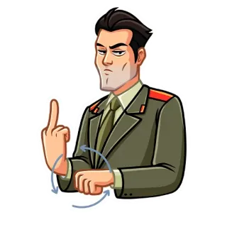 🖕 militare, ufficiale, dito medio, offensivo, aggressione, rabbia telegram sticker
