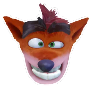 😁 Crash Bandicoot Crash Bandicoot, video game character, cartoon character, funny face, sticker whatsapp sticker