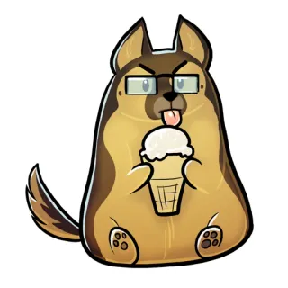 🍦 Hund, Eis, Cartoon, Tier, Brille, süß telegram sticker