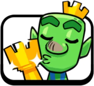 👑 Goblin King Clash Royale gobelin, roi, couronne, baiser, tour telegram sticker