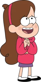 😄 Mabel Pines Gravity Falls 漫画, ディズニー, アニメ, メイベル, グラビティフォールズ, キャラクター telegram sticker