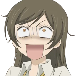😱 Anime, Donna, Scioccata, Sorpresa, Cartone animato telegram sticker