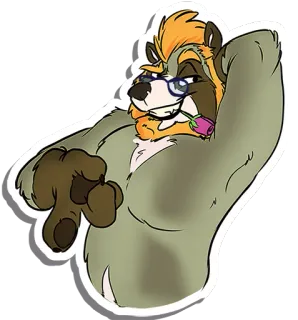 😘 furry, anthropomorphic, animal, cartoon, glasses, rose, character telegram sticker