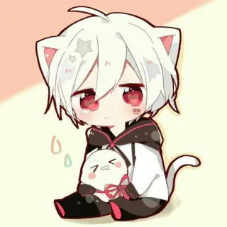 🙂 อนิเมะ, แมว, คาวาอิ, น่ารัก, มังงะ, จิบิ, ตัวละคร telegram sticker