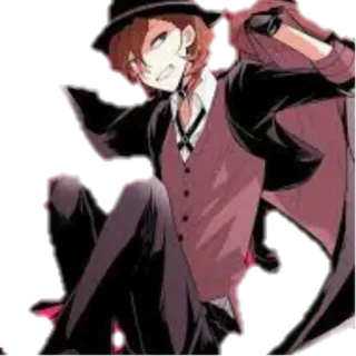 😏 Chuuya Nakahara Bungou Stray Dogs Anime, Chibi, Personnage, Fictionnel telegram sticker