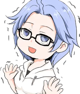 🙌 Аниме, Мультфильм, Мальчик, Милый, Очки, Персонаж telegram sticker