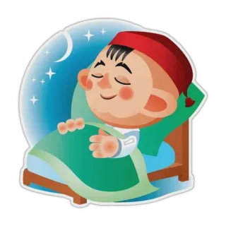 😴 수면, 밤, 달, 별, 침대, 꿈 whatsapp sticker