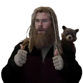 👍 Thor Avengers Thor, Rocket Raccoon, Marvel, pulgar arriba, Avengers, superhéroe whatsapp sticker