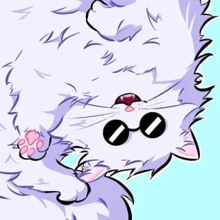 🐈 Katze, Sonnenbrille, süß, Tier, Haustier, Cartoon telegram sticker
