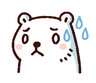 🐻 bear, cartoon, sweat, worried, cute, animal whatsapp sticker