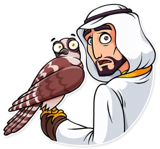 😳 kartun, pria, elang, arab, timur tengah, pakaian tradisional telegram sticker
