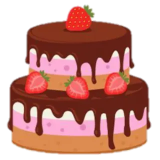 🎂 tarta, postre, fresa, dulce, comida, panadería, chocolate telegram sticker